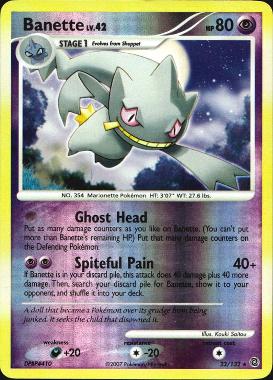 Banette 23/132 Rare Secret Wonders Pokemon Reverse Holo Near Mint