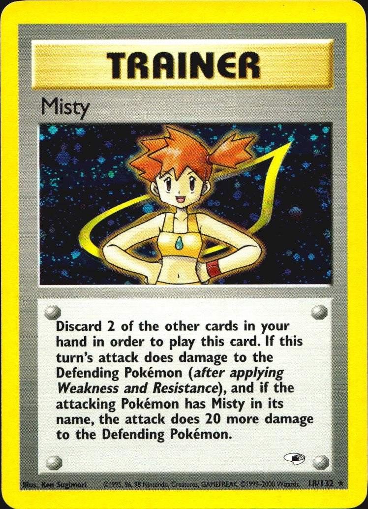 Misty 18/132 Holo Rare Gym Heroes Pokemon Near Mint