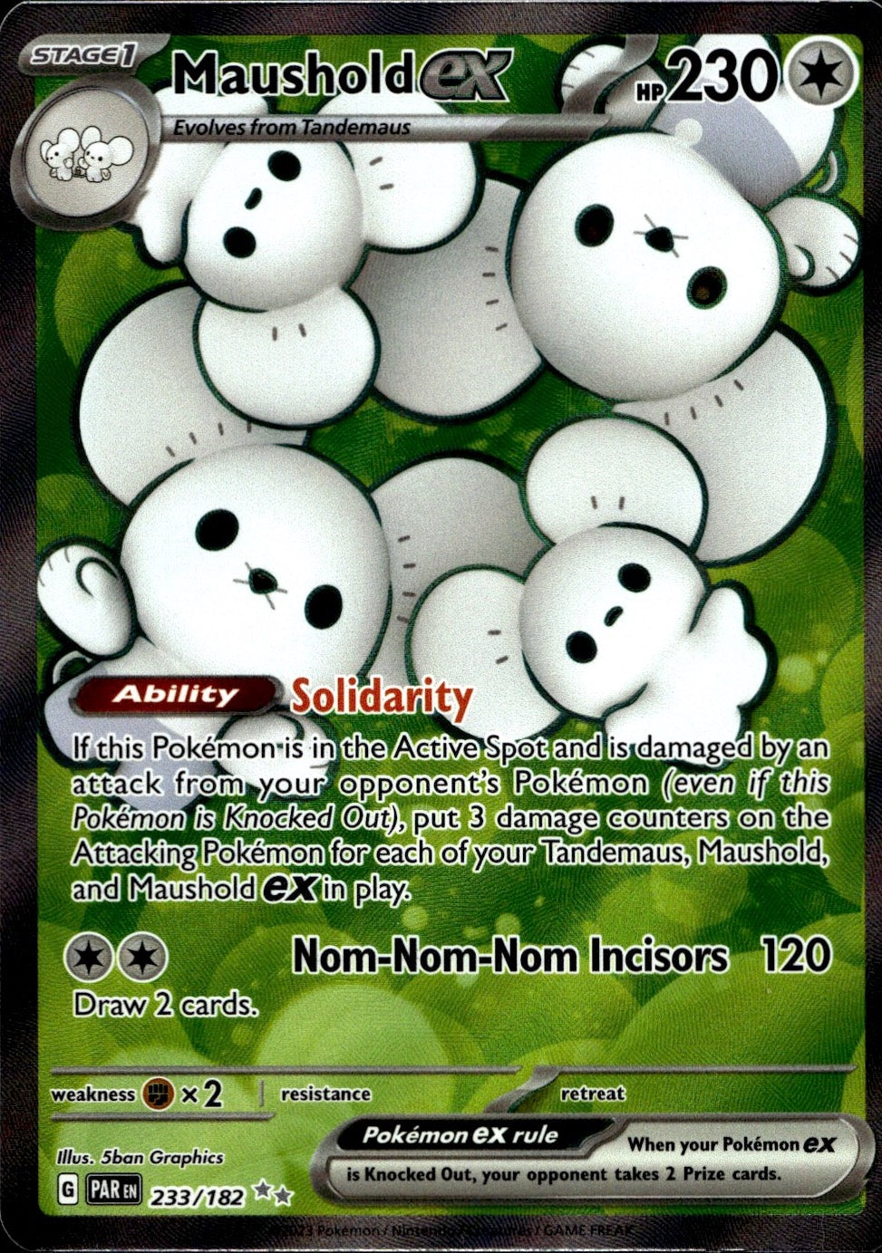 Maushold ex 233/182 Ultra Rare Paradox Rift Pokemon Near Mint