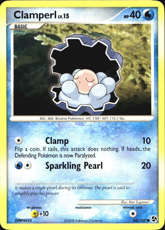 Clamperl 64/106 Common Great Encounters Pokemon Near Mint