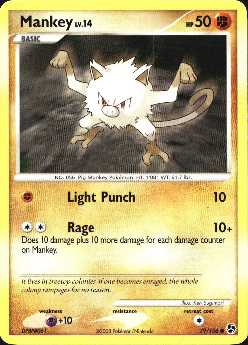 Mankey 79/106 Common Great Encounters Pokemon Near Mint