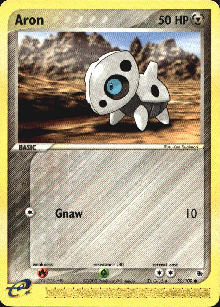 Aron 50/109 Common Ruby & Sapphire Pokemon Near Mint