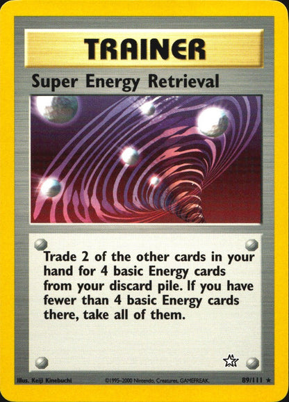 Super Energy Retrieval 89/111 Rare Neo Genesis Pokemon Near Mint