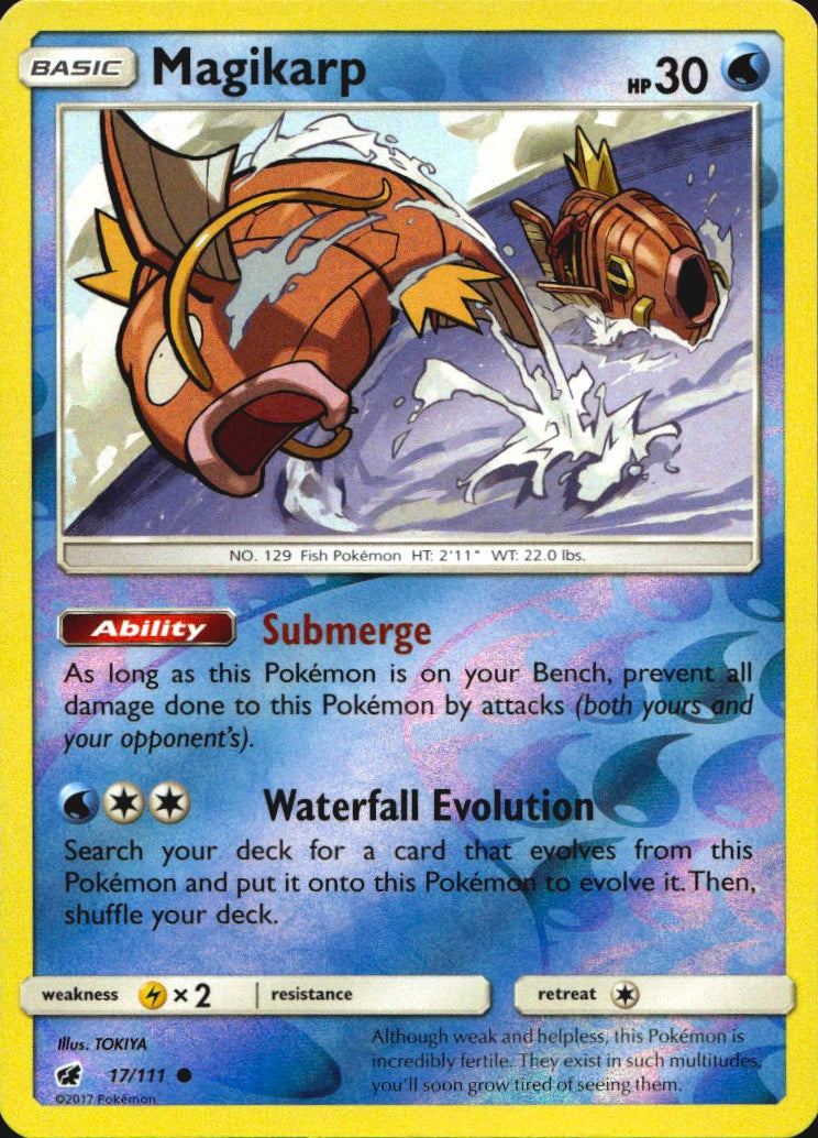 Magikarp 17/111 Common Crimson Invasion Pokemon Reverse Holo Near Mint