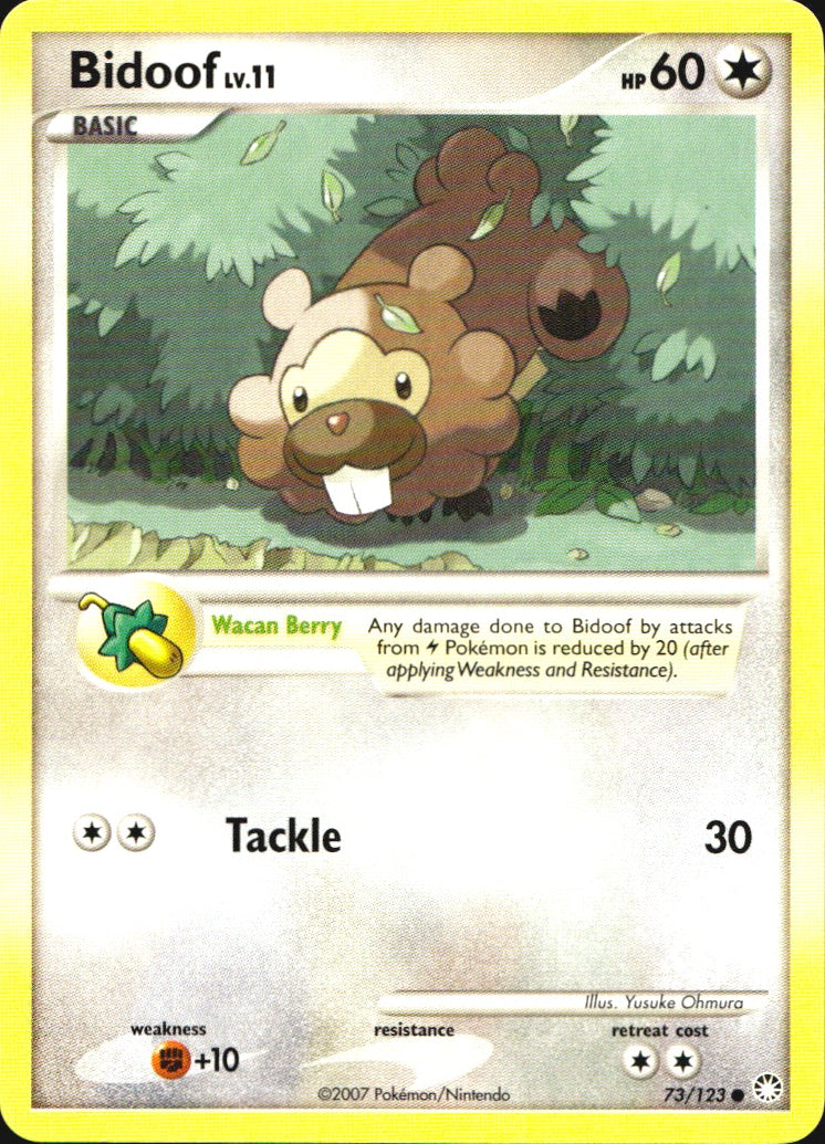 Bidoof 73/123 Common Mysterious Treasures Pokemon Near Mint