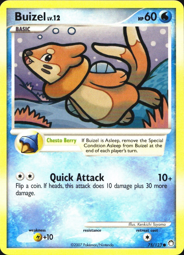 Buizel 75/123 Common Mysterious Treasures Pokemon Near Mint