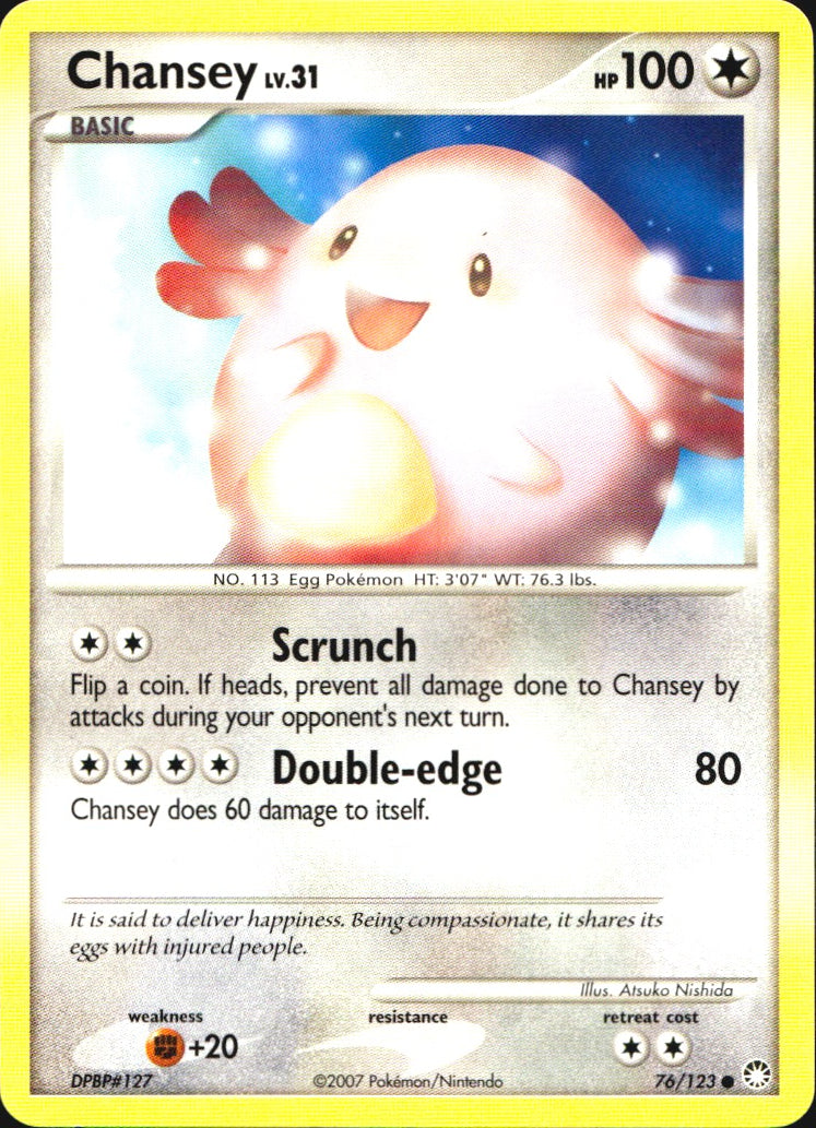 Chansey 76/123 Common Mysterious Treasures Pokemon Near Mint