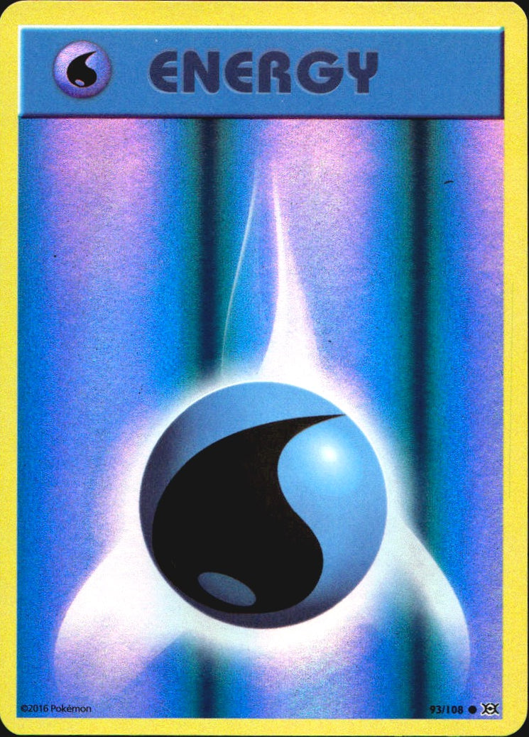 Water Energy 93/108 Common Evolutions Pokemon Reverse Holo Near Mint