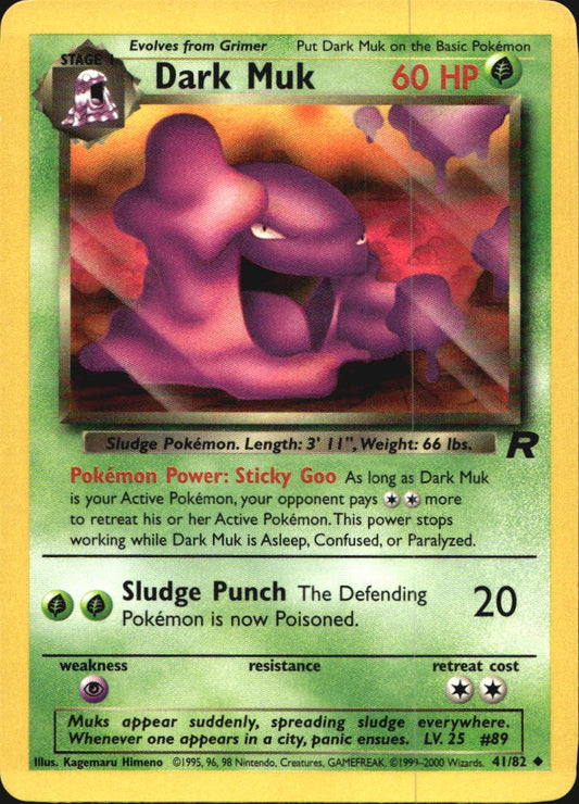 Dark Muk 41/82 Uncommon Team Rocket Pokemon Near Mint