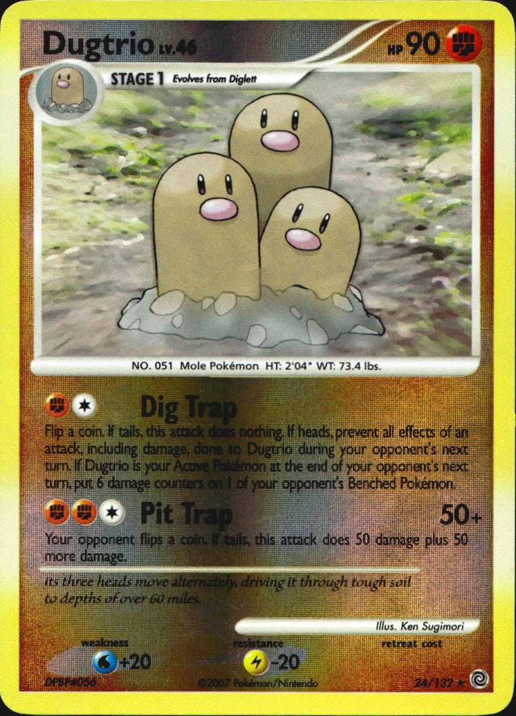 Dugtrio 24/132 Rare Secret Wonders Pokemon Reverse Holo Near Mint
