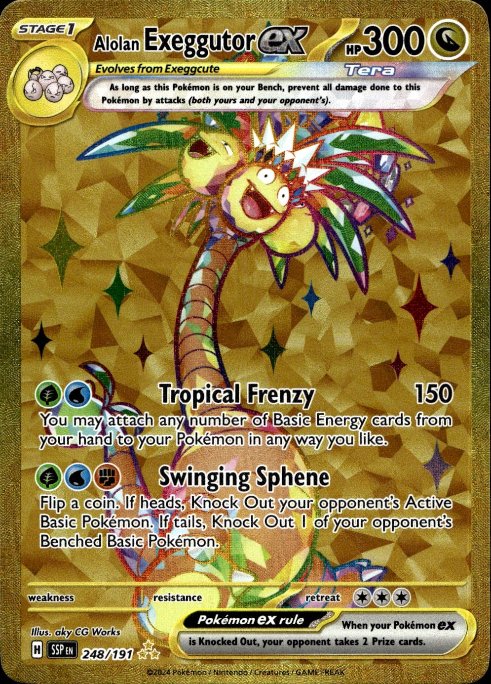 Alolan Exeggutor ex 248/191 Hyper Rare Surging Sparks Pokemon Near Mint