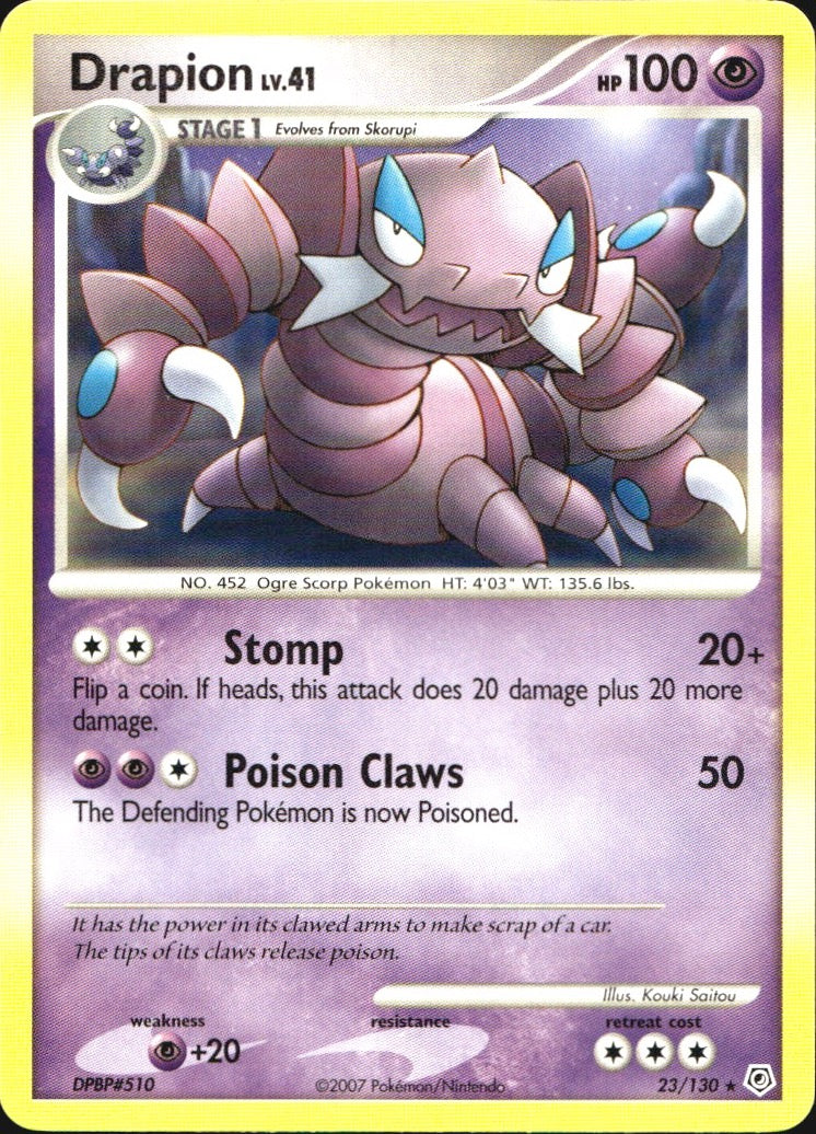 Drapion 23/130 Rare Diamond & Pearl Pokemon Near Mint