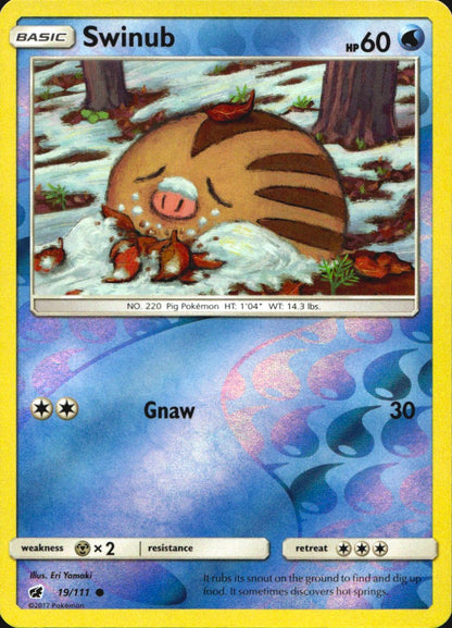Swinub 19/111 Common Crimson Invasion Pokemon Reverse Holo Near Mint