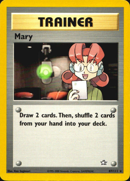 Mary 87/111 Rare Neo Genesis Pokemon Near Mint