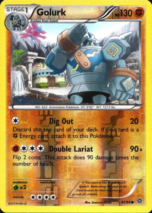 Golurk 41/98 Common Ancient Origins Pokemon Reverse Holo Near Mint