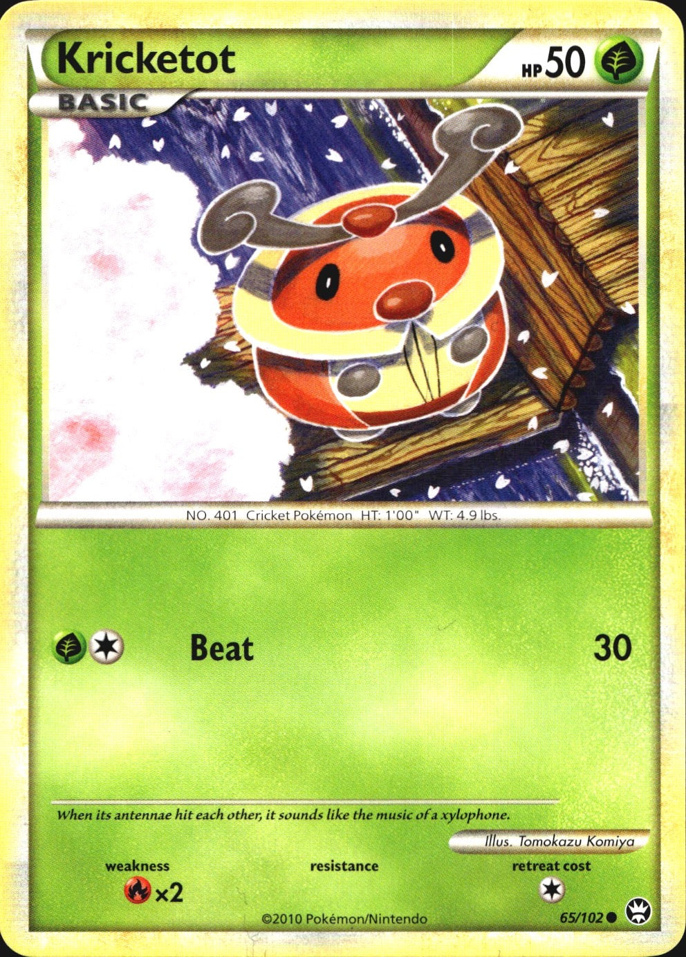 Kricketot 65/102 Common HGSS Triumphant Pokemon Near Mint
