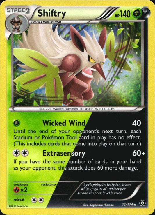 Shiftry 11/114 Holo Rare Steam Siege Pokemon Near Mint