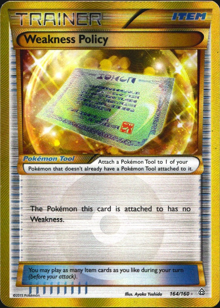 Weakness Policy 164/160 Secret Rare Primal Clash Pokemon Near Mint