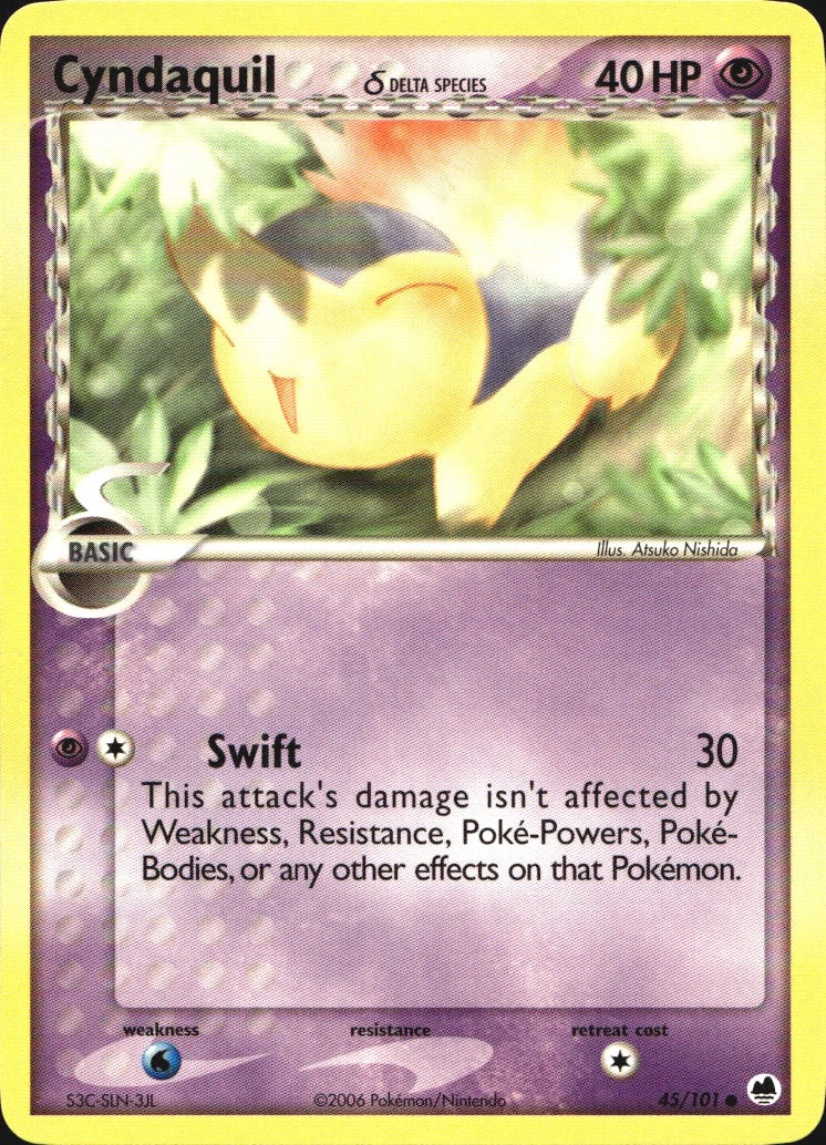 Cyndaquil 45/101 Common Dragon Frontiers Pokemon Near Mint