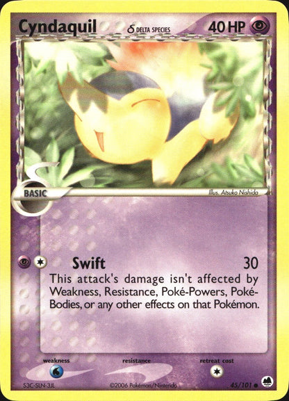 Cyndaquil 45/101 Common Dragon Frontiers Pokemon Near Mint