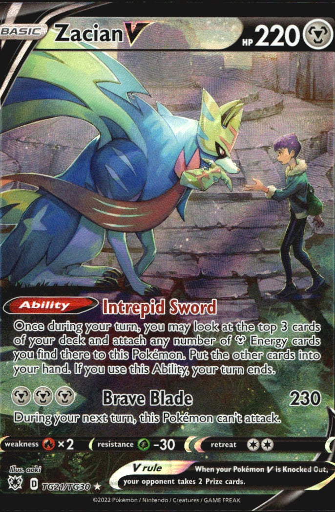 Zacian V TG21/TG30 Holo Rare V Astral Radiance Trainer Gallery Pokemon Near Mint