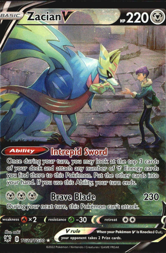Zacian V TG21/TG30 Holo Rare V Astral Radiance Trainer Gallery Pokemon Near Mint