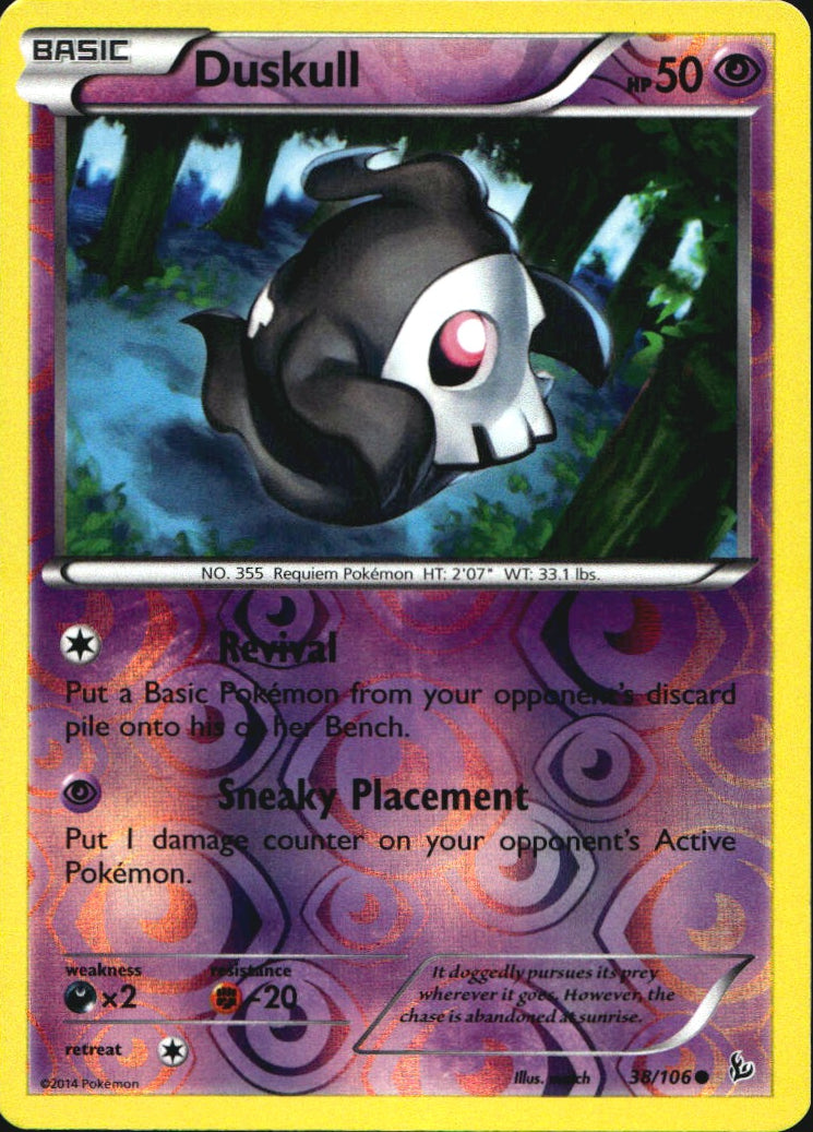 Duskull 38/106 Common Flashfire Pokemon Reverse Holo Near Mint