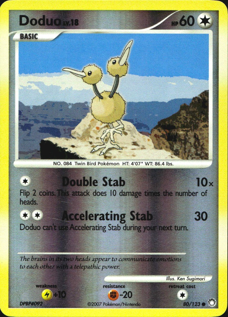 Doduo 80/123 Common Mysterious Treasures Pokemon Reverse Holo Near Mint
