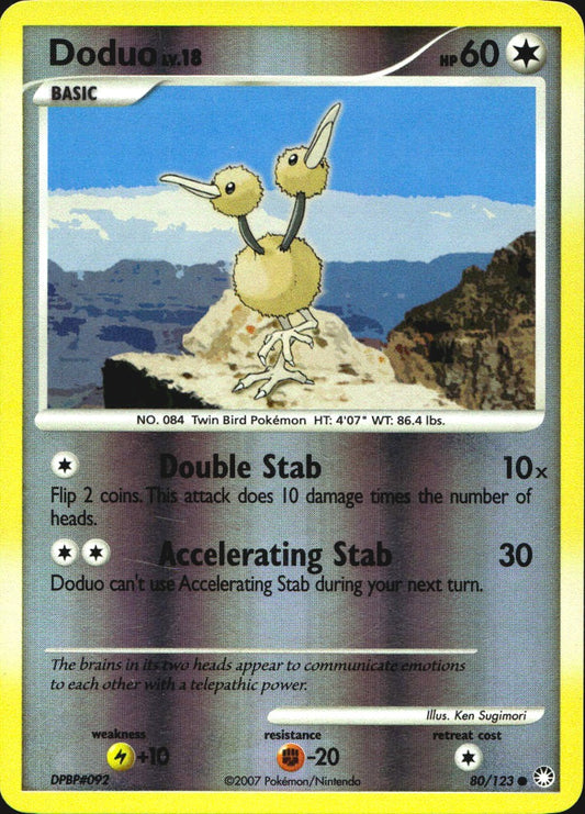 Doduo 80/123 Common Mysterious Treasures Pokemon Reverse Holo Near Mint