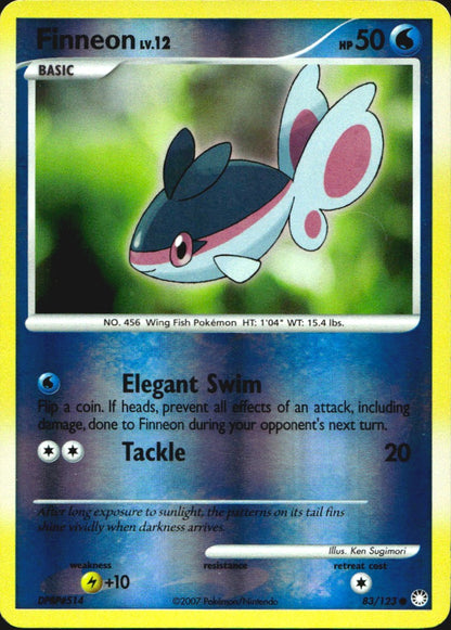 Finneon 83/123 Common Mysterious Treasures Pokemon Reverse Holo Near Mint