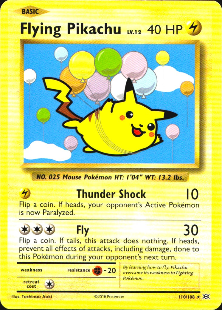 Flying Pikachu 110/108 Secret Rare Evolutions Pokemon Near Mint