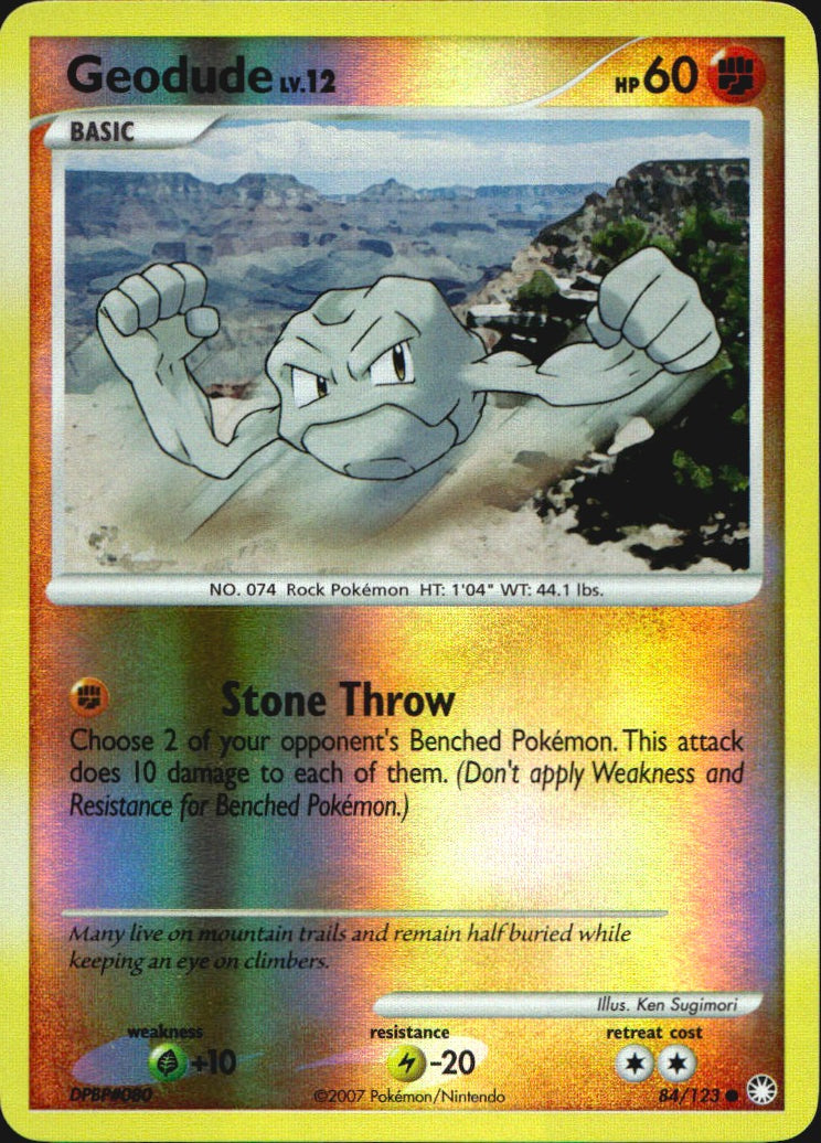 Geodude 84/123 Common Mysterious Treasures Pokemon Reverse Holo Near Mint