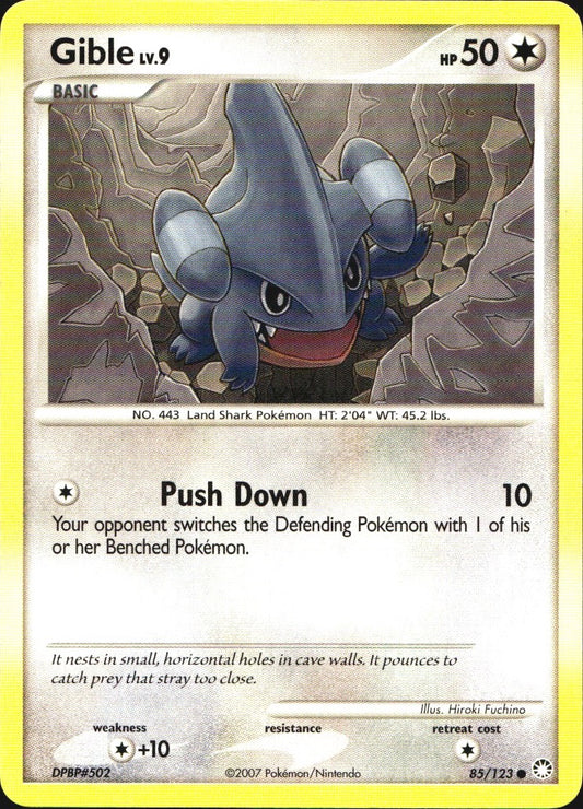 Gible 85/123 Common Mysterious Treasures Pokemon Near Mint