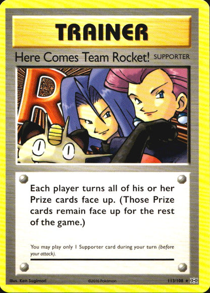Here Comes Team Rocket! 113/108 Secret Rare Evolutions Pokemon Near Mint