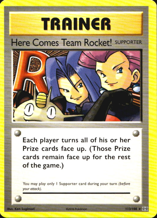 Here Comes Team Rocket! 113/108 Secret Rare Evolutions Pokemon Near Mint