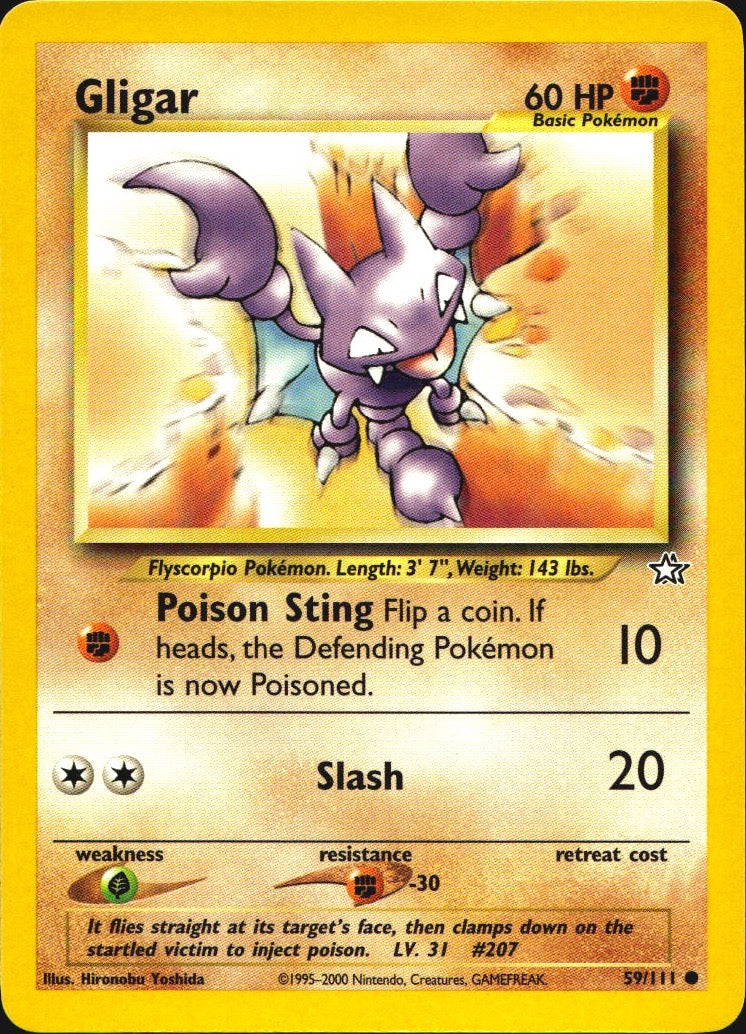 Gligar 59/111 Common Neo Genesis Pokemon Near Mint