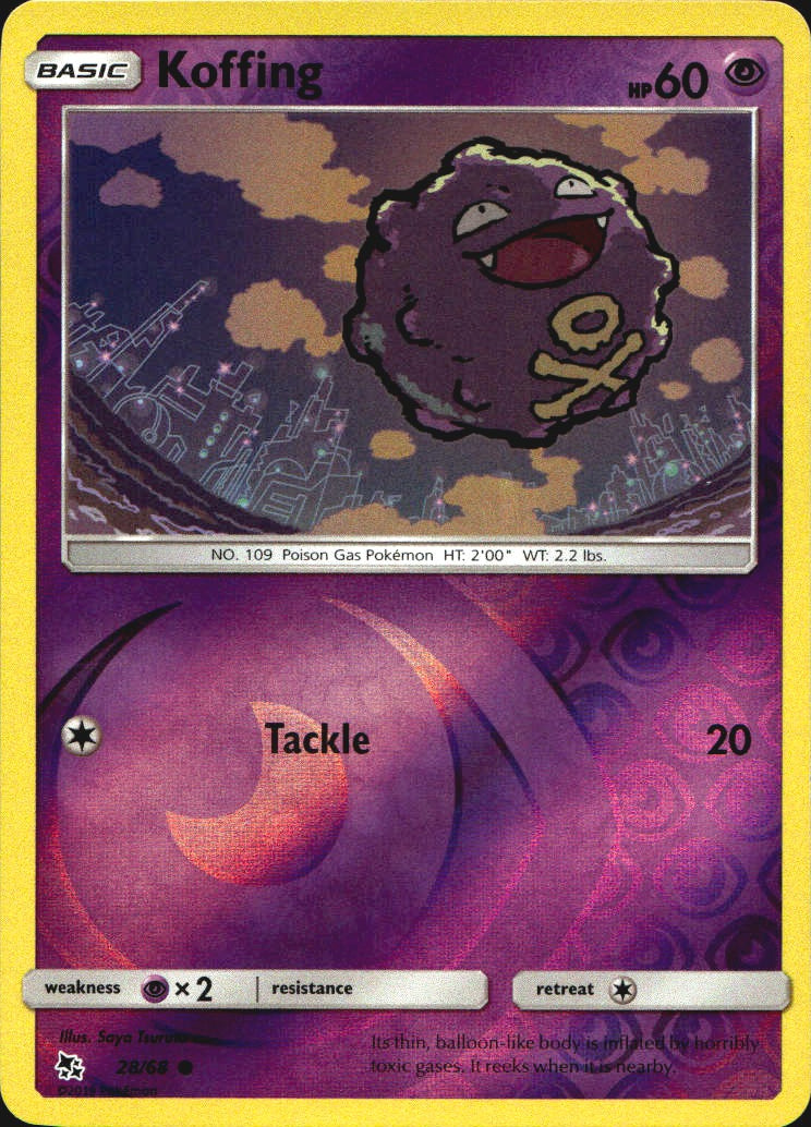 Koffing 28/68 Common Hidden Fates Pokemon Near Mint