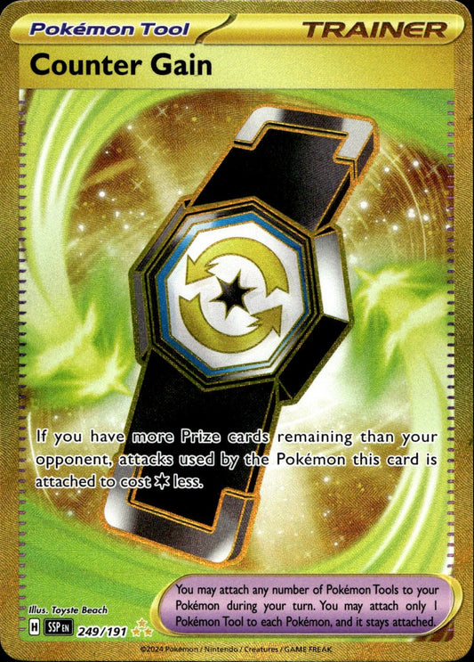 Counter Gain 249/191 Hyper Rare Surging Sparks Pokemon Near Mint
