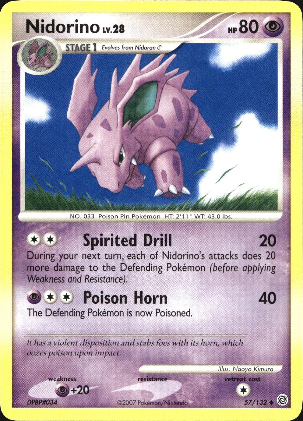 Nidorino 57/132 Uncommon Secret Wonders Pokemon Near Mint