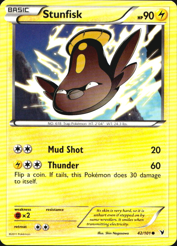 Stunfisk 42/101 Common Noble Victories Pokemon Near Mint