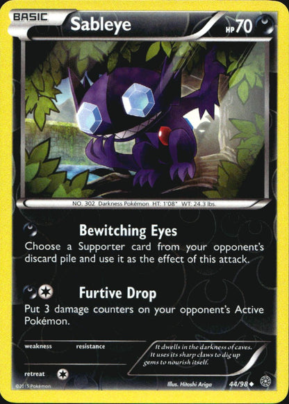 Sableye 44/98 Uncommon Ancient Origins Pokemon Reverse Holo Near Mint