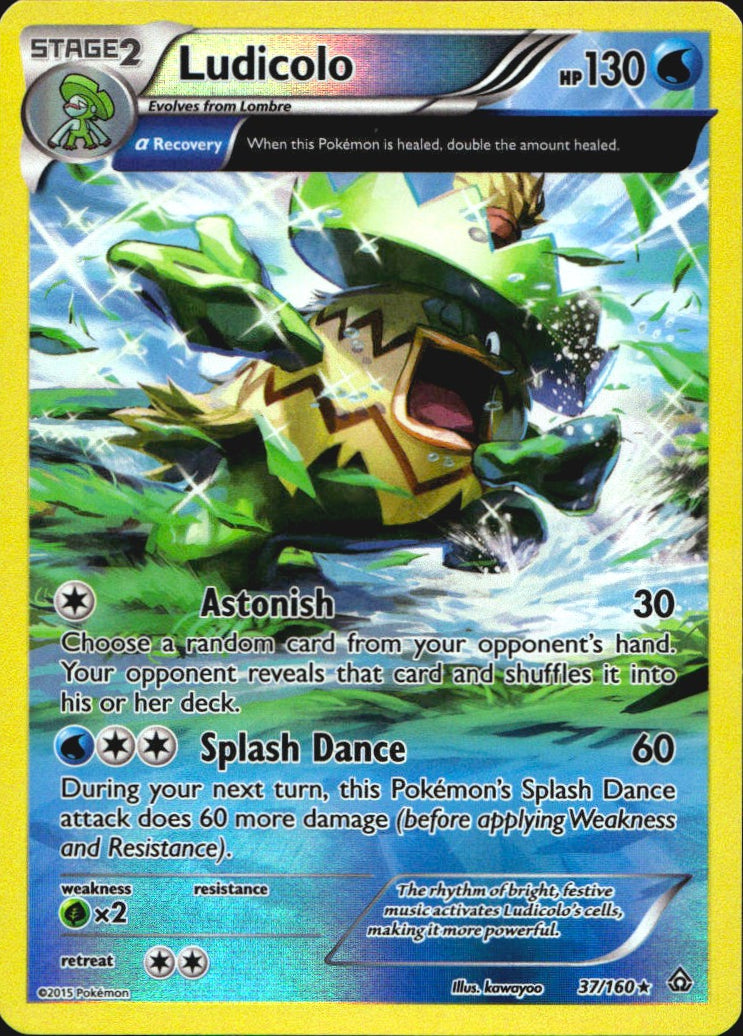 Ludicolo 37/160 Rare Primal Clash Pokemon Reverse Holo Near Mint