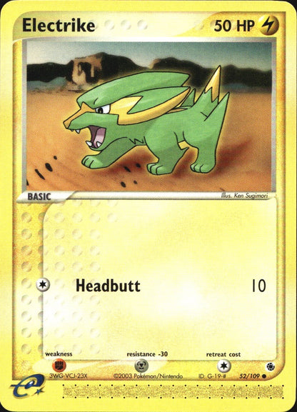 Electrike 52/109 Common Ruby & Sapphire Pokemon Near Mint