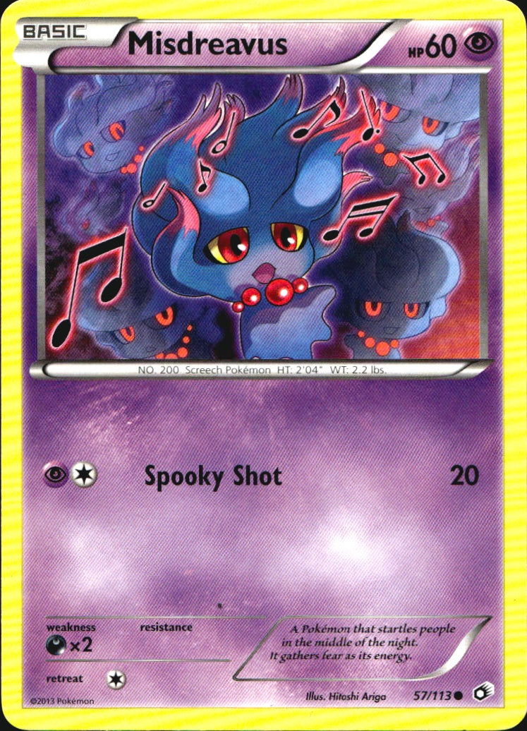 Misdreavus 57/113 Common Legendary Treasures Pokemon Near Mint