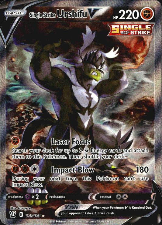 Single Strike Urshifu V 151/163 Rare Ultra Battle Styles Pokemon Near Mint