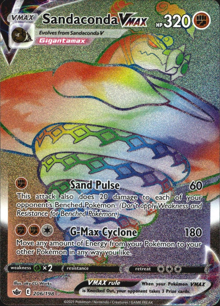 Sandaconda VMAX 206/198 Rainbow Rare Chilling Reign Near Mint