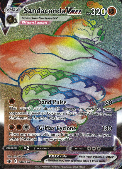 Sandaconda VMAX 206/198 Rainbow Rare Chilling Reign Near Mint