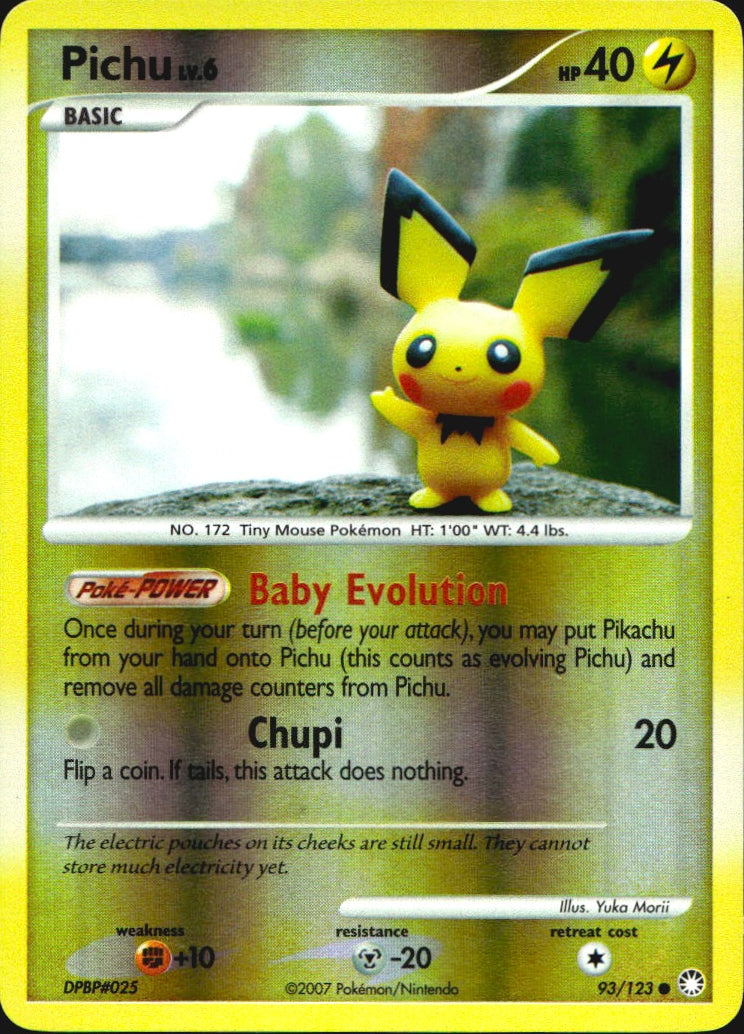 Pichu 93/123 Common Mysterious Treasures Pokemon Reverse Holo Near Mint