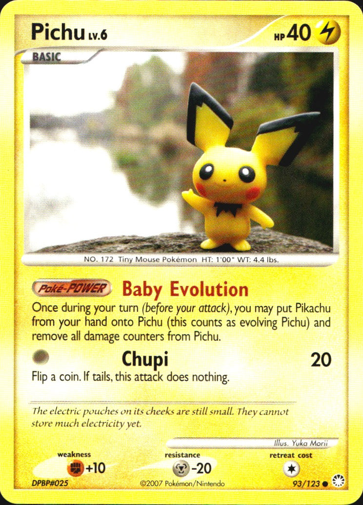 Pichu 93/123 Common Mysterious Treasures Pokemon Near Mint