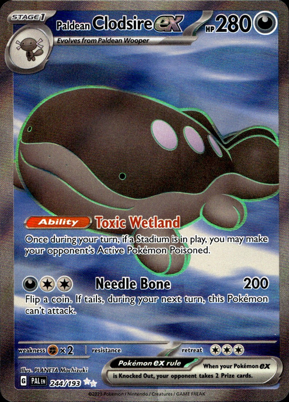 Paldean Clodsire ex 244/193 Ultra Rare Paldea Evolved Pokemon Near Mint